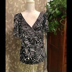 Chaps faux wrap top size L
